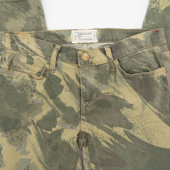Current/Elliott Green The Stiletto Floral Camo Taper Leg Jeans Size 29 - Picture 4 of 8